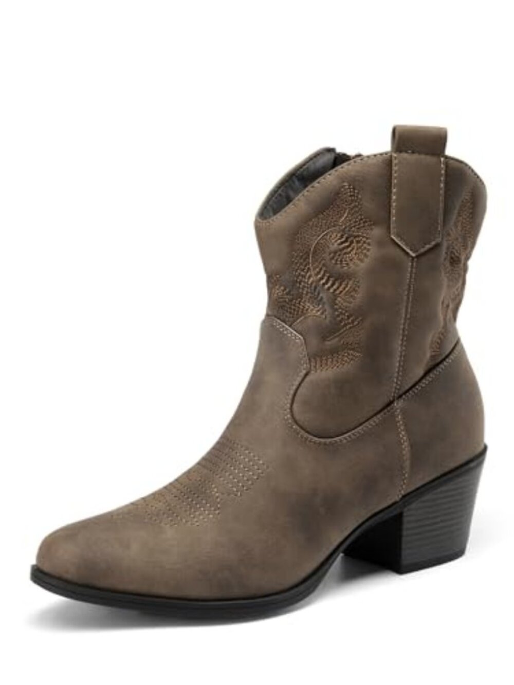 Women's Western Cowboy Cowgirl Embroidered Ankle Boots Fashion Low chunky Heel